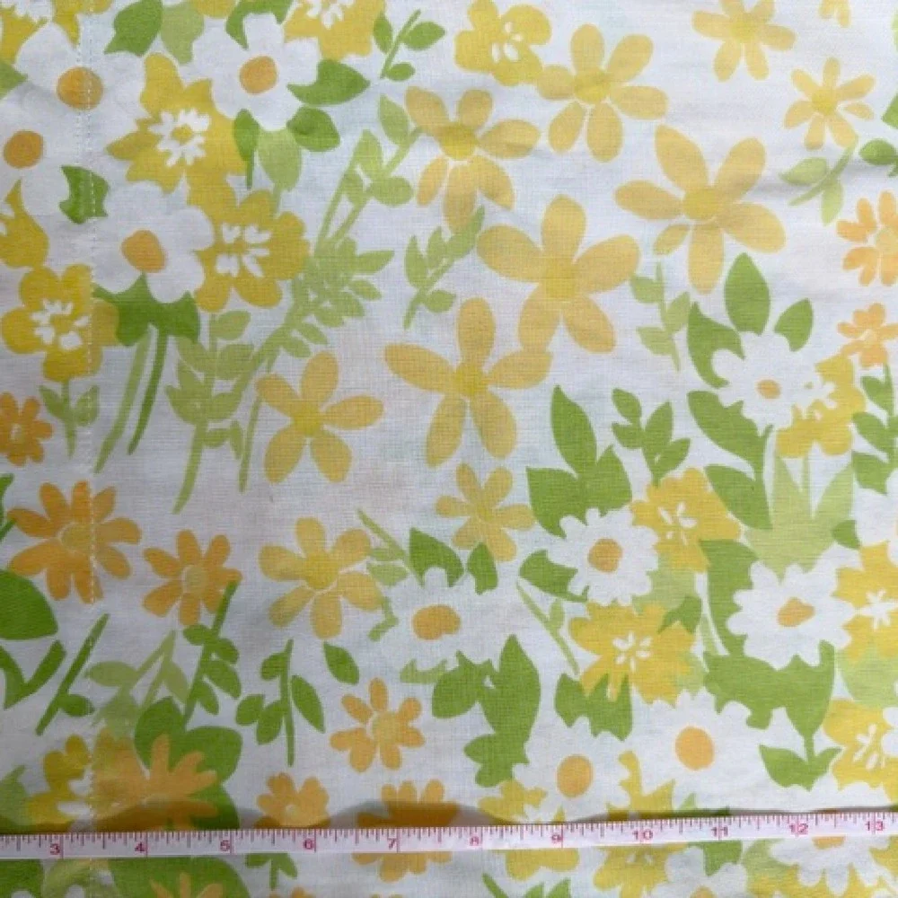 Vintage pillowcase with yellow and green Floral